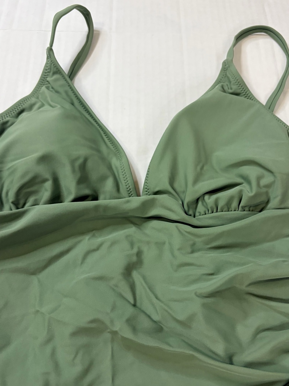 Cupshe Sage Green Ruched One-Piece Swimsuit - Picture 3 of 14